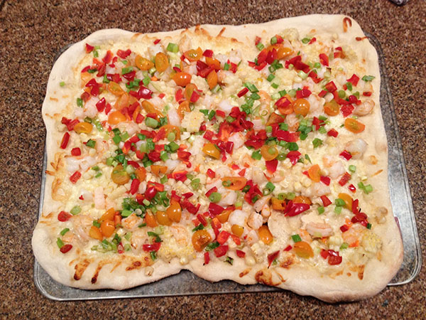 Shrimp and Corn Pizza