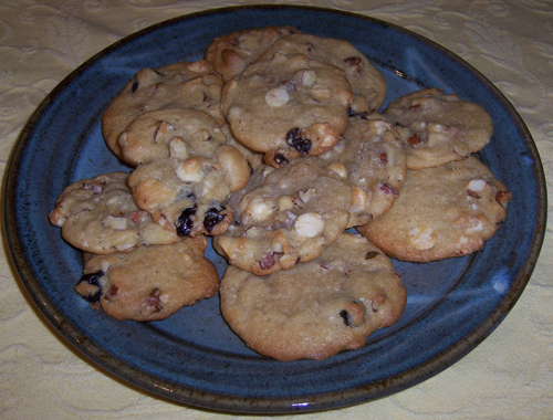 White Choc, Cherry, Almond Cookies